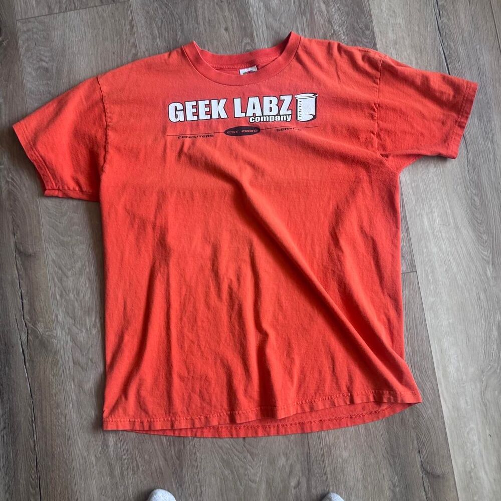 Fruit-of-the-loom Men's Orange and Red T-shirt